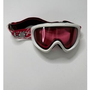 Bolle Kids Snow Goggles White Frame Red Splash Strap Rose Lens Ski Snowboard